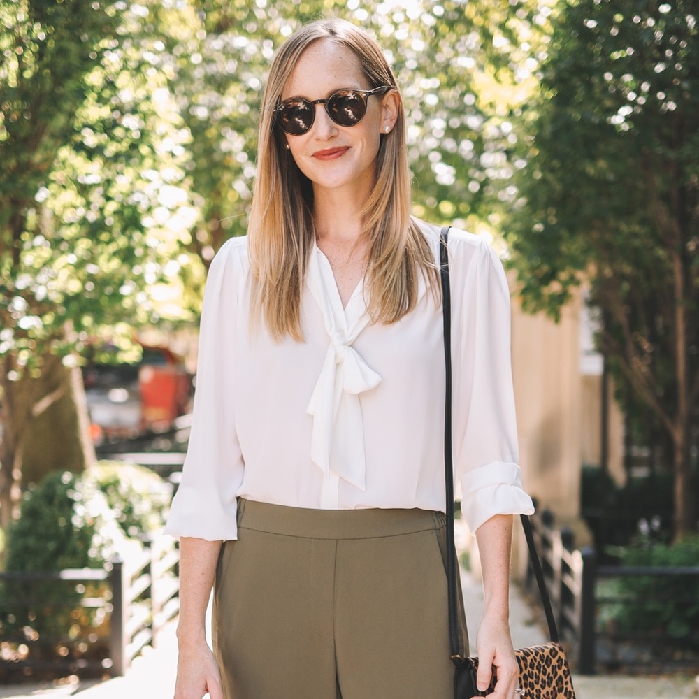 JCrew Tie Neck Blouse